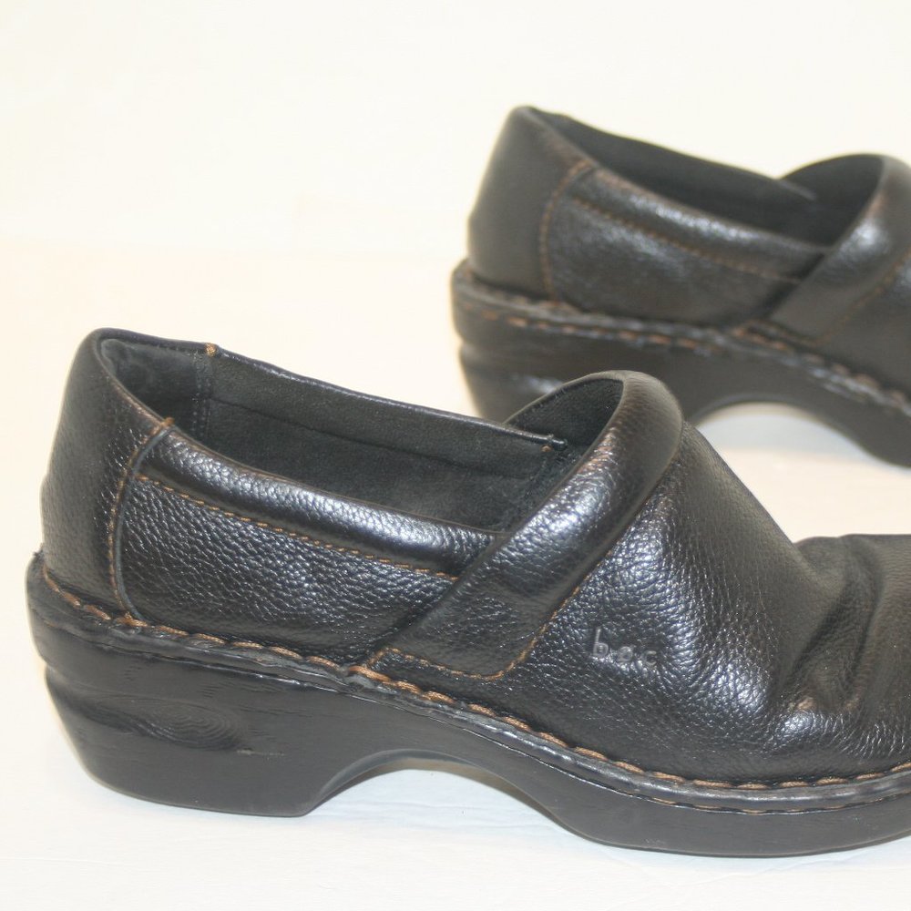B.O.C by Born Black Leather Clog Shoes. Womens 9.5 M (41 EUR)
